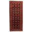 Tapis de couloir en tapis décoratif laine noir/rouge/beige de conception unique 4 pi 2 po x 9 pi 9 po noué à la main