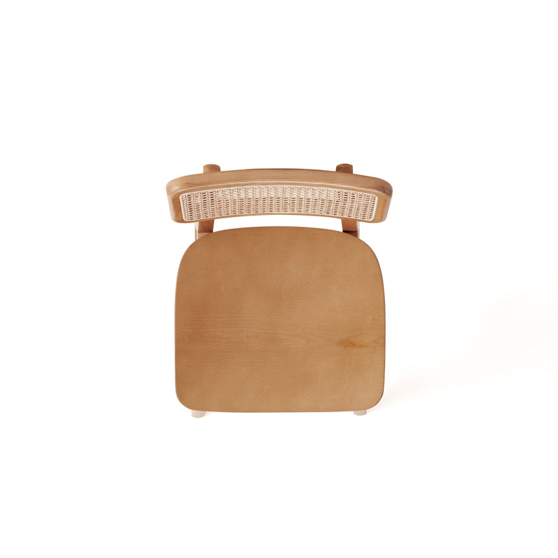 Versailles Natural Wood Counter Stool with Rattan Back