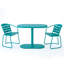 Bistro avec teinte sarcelle - fer pour mobilier de jardin extérieur, fer, sarcelle, 2 chaises et table ovale-1233760331