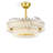 24" Gold French Romantic Ripple Wave‑Textured Double‑Layer Crystal Fandelier, Dimmable LED Ceiling Fan with Remote Control（Bulbs Included）-1124184983