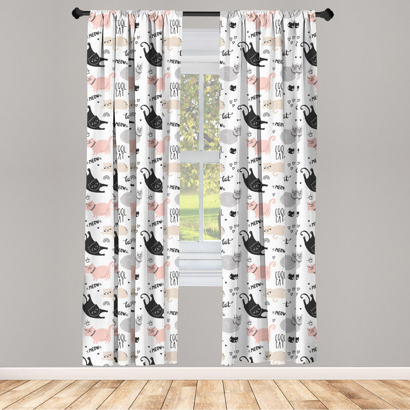 Pets Semi-Sheer Rod Pocket Curtain Panels, 28" x 95"