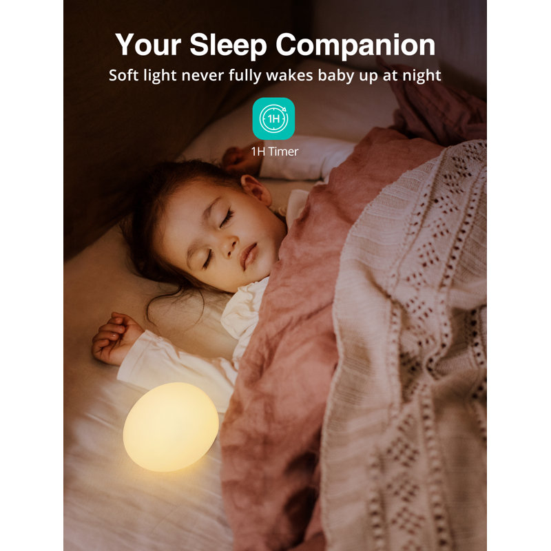 Egg-shaped Rechargeable LED Night Light with Timer