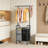 Laundry Sorter With Hanging Bar And Removable Bags, 2-Section Rolling Hamper With Lockable Wheels, Heavy-Duty Metal Frame For Sturdy Storage