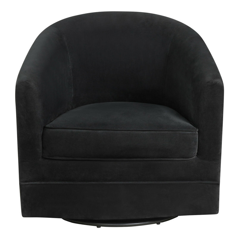 Ensemble de 2 fauteuils d'appoint pivotants en velours avec base en métal Everly Quinn