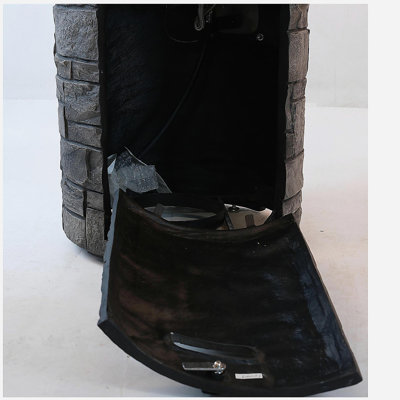 32000 BTU, CSA certified, 20-inch diameter circular outdoor gas fire pit, includes 2.5 kg volcanic stone and rain cover, magnesium oxide cultural stone surface treatment, more suitable for outdoor gardens