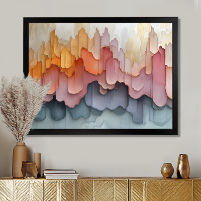 Abstrait, art doré et rose sur toile New York City II