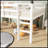 Full Rubber Wood Loft Bed With Ladder, Spacious Under-Bed Storage And Low Height Design For Safety And Style