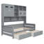 Lit de jour double en bois avec 2 tiroirs, armoire et tablette tout-en-un-104053514-104053513