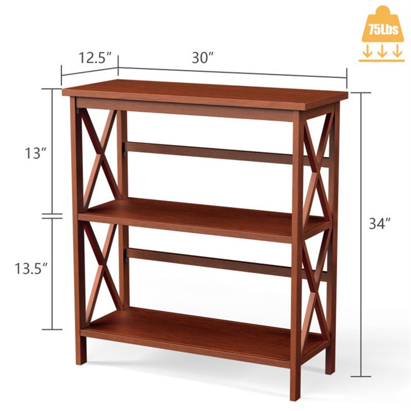 Asbury Etagere Bookcase, Brown