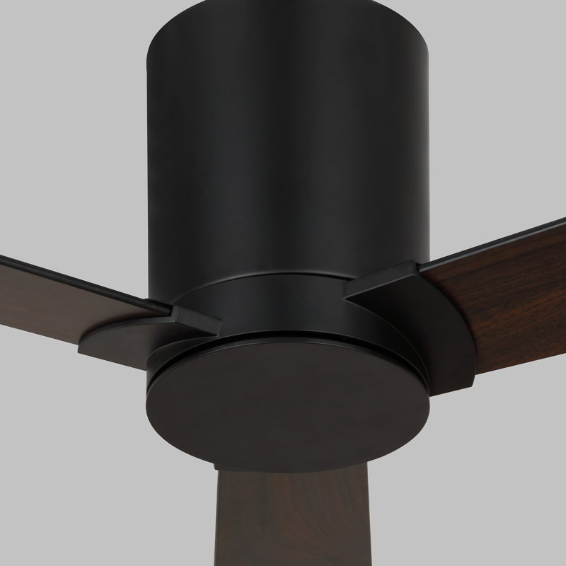 Salma Ceiling Fan, 9.3" H x 44" W, Midnight Black/American Walnut Reversible Blades, Midnight Black