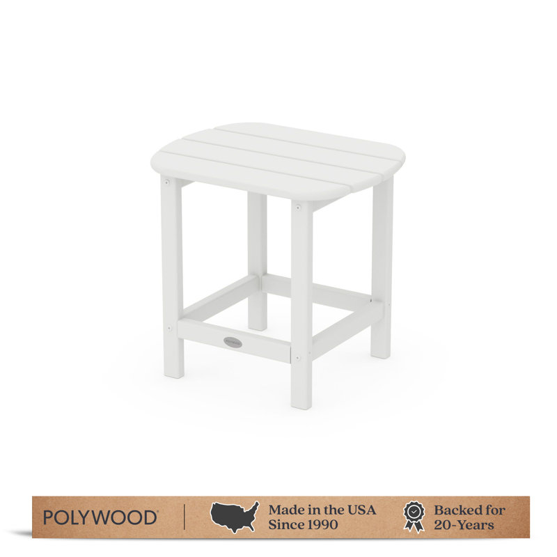 POLYWOOD South Beach 18" Side Table, White