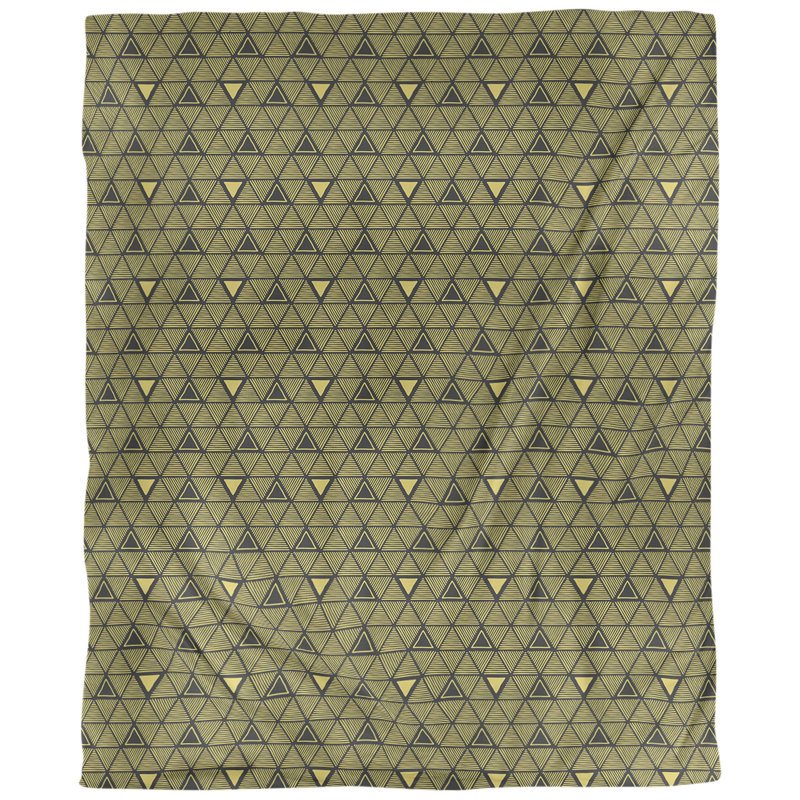 Tissu triangles tissé à la main, Jaune, L 60 po x l 36 po, Polyester filé