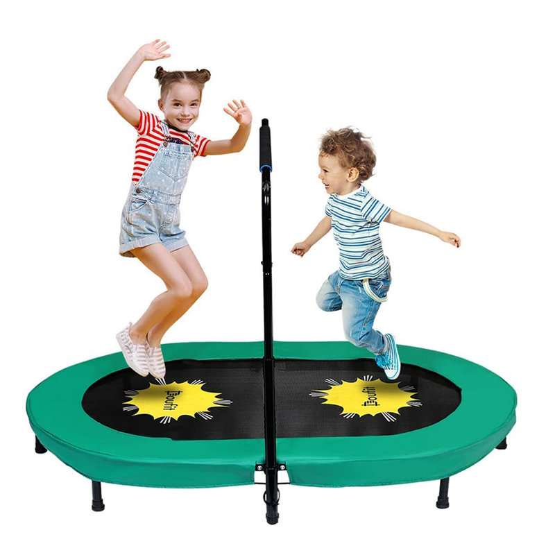 KingSo Oval Fitness Trampoline with Trampoline Handlebar