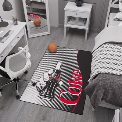 Tapis noir / rouge à affiche rétro avec logo à affiche Coke Cave Coca-Cola