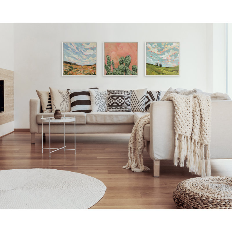 EK Cactus by Emily Kenney - Floater Frame Graphic Art on Canvas