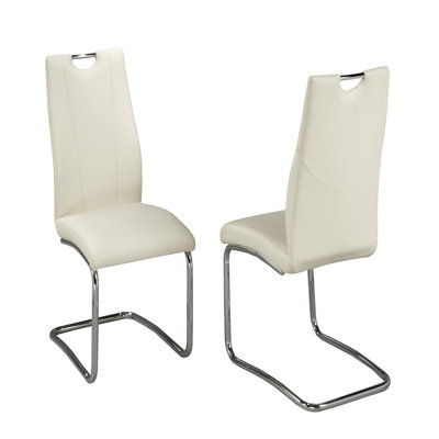 Lakye Fabric Upholstered Metal Cantilever Chair