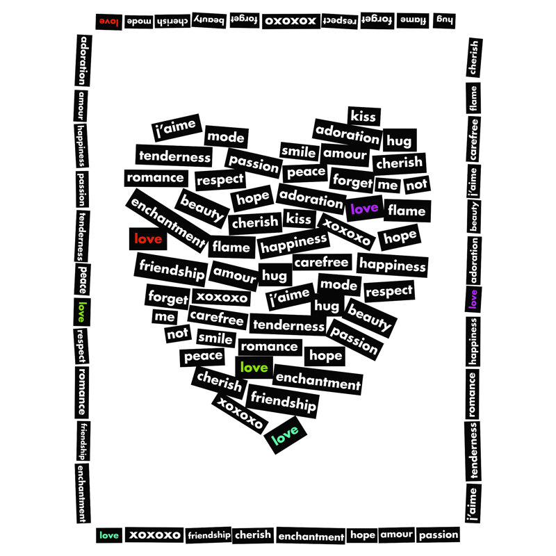 «Words of the Heart», impression sur toile tendue, H 32 po x l 24 po