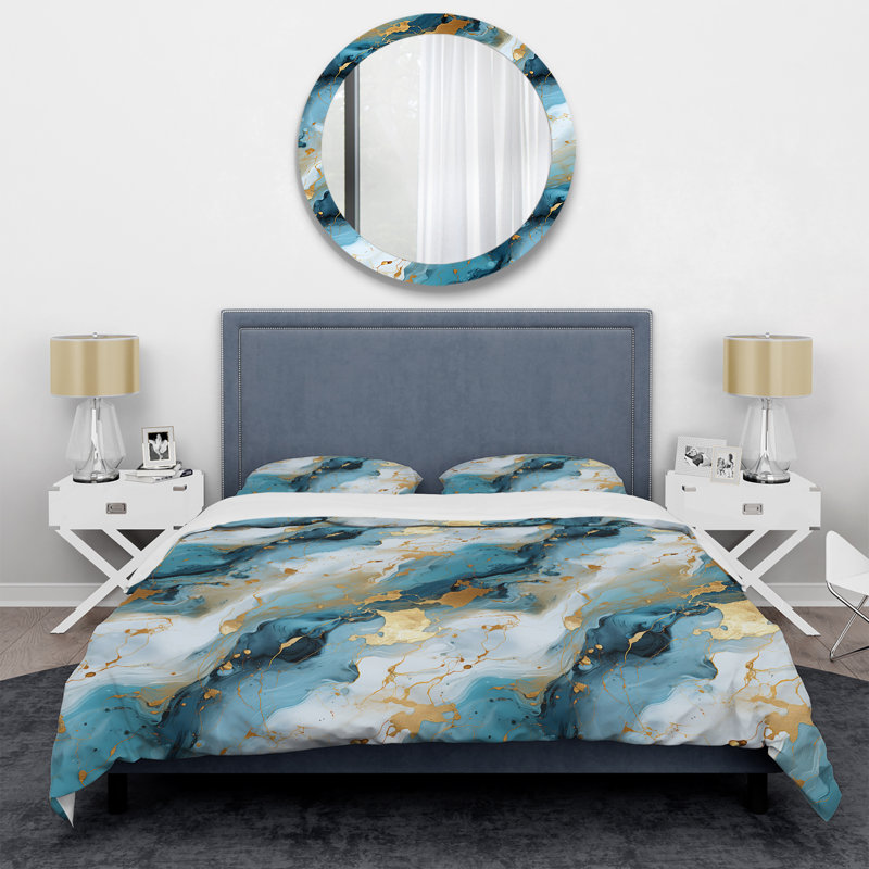 Ensemble de housse de couette en marbre - Or artistique Elegance Marble Grace