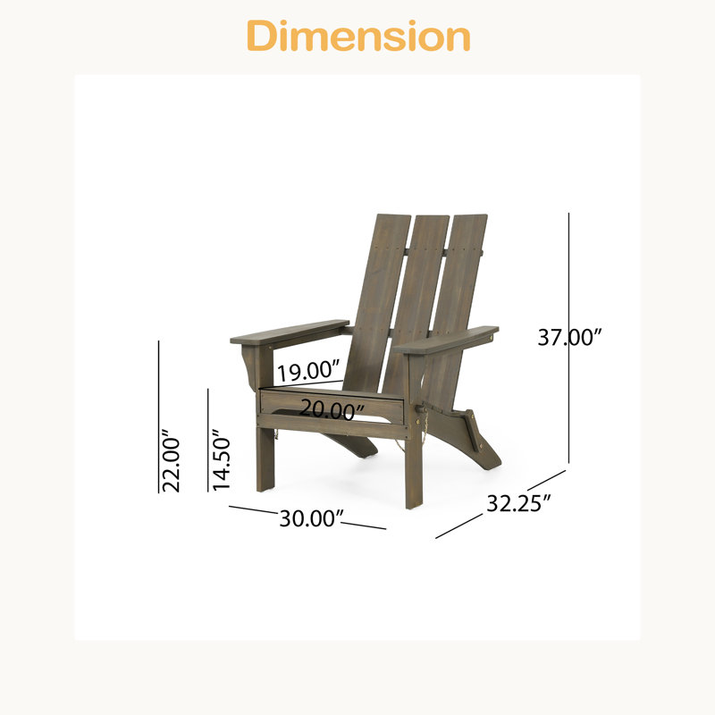 CHAISE ADIRONDack pliable, Gris