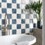 Greta 5x5 Checkered Glossy Textured Porcelain Tile-854138843
