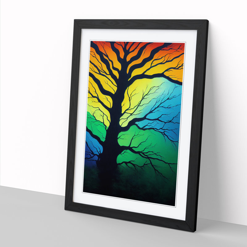 Bergh Oak Tree In Colour Vol.1 - Single Picture Frame Print, 34cm H x 25cm W x 2cm D, Walnut