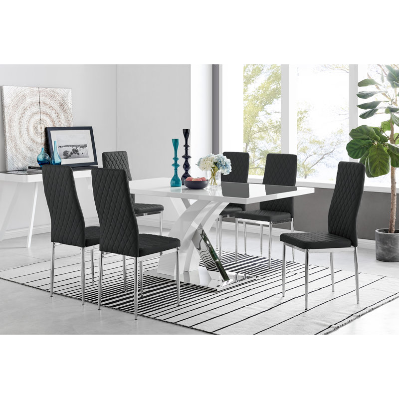 Lhokseumawe 6 - Person Dining Set, Black