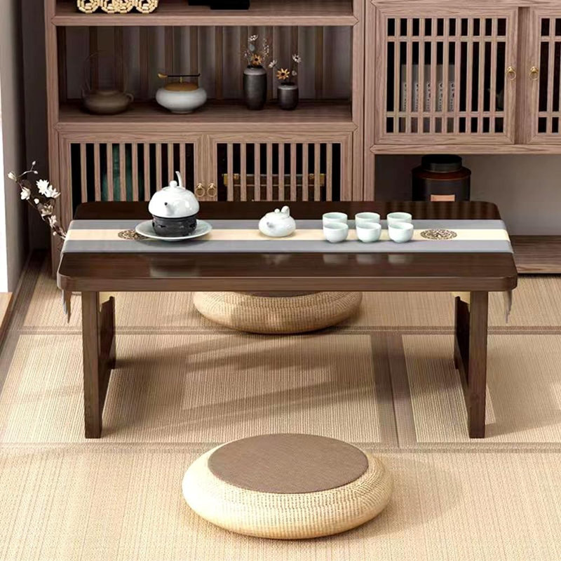 Japanese Low Floor Table Folding Coffee Tables Wood Foldable Tab...