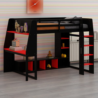 Lit mezzanine avec bureau Gaming