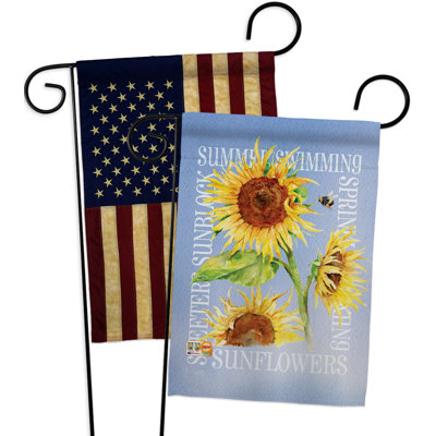 Tournesols décoratifs en polyester de 2 côtés 19 x 13 po  drapeau de jardin
