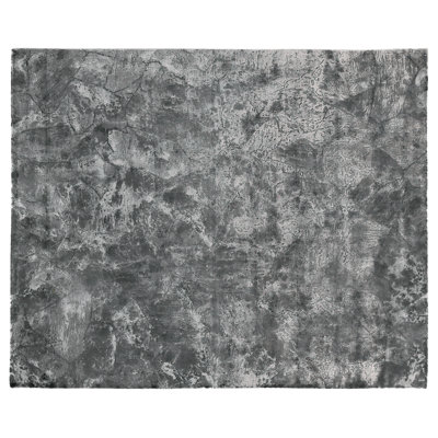 Cassina handloomed Bamboo Silk Gray/Dark gray Area Rug