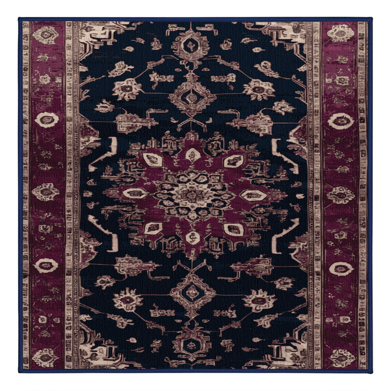 Tapis mauve lavable à la machine, Carré 7 pi