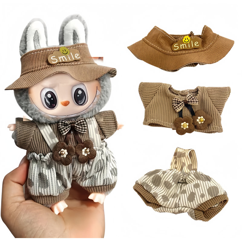Labubu Clothes Set for 17cm Plush Dolls,  (No Doll No Glasses)