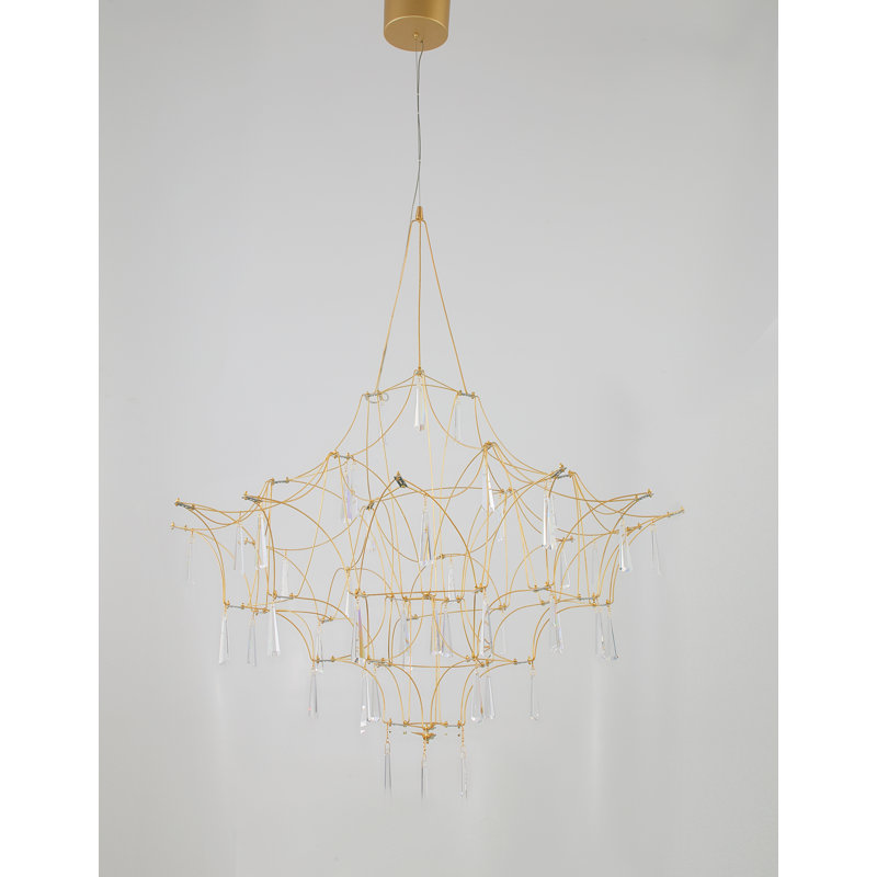 49 - Light Gold LED Crystal Pendant