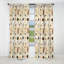 Motif de plumes nomades beiges urbain I - rideau boho - rideau occultant abstrait - 1 panneau-107555841