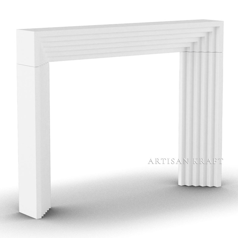 Deco Cast Stone Fireplace Surround, Natural, 10" x 72" x 54"