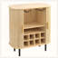 Armoire à vin cannelée de 28 po avec support à vin à 8 grilles, 5 tablettes réglables à 5 niveaux, 2 porte-verres, portes à tambour coulissantes, 4 espaces de rangement cachés sur le côté-129506476