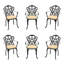 Ensemble de 6 fauteuils de jardin avec structure en aluminium moulé et coussins beiges-1963953413