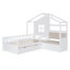 Lit simple avec canapé, lit plateforme pour enfants avec deux tiroirs et tablette de rangement, blanc-233450400