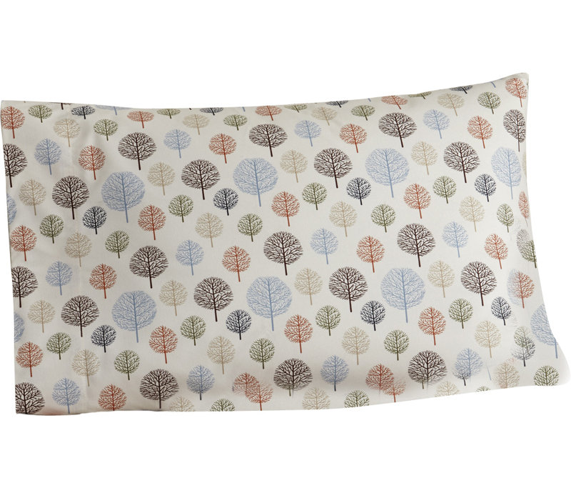 Twin Gray Cotton Polyester Flannel Tree Print Sheet Set