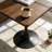 Square Dining Table, 27.6" Tulip Table With Thickened Edge Decor Tabletop & Metal Pedestal, Mid Century Modern Bistro Table For Kitchen, Small Places, Living Room, Cafe ( Walnut Color)-2143209558-2137091310