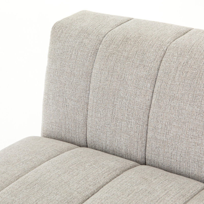 Grayson Langham 35" Wide Symmetrical Modular Seating Component, Light Gray Napa Sandstone Polyester Blend
