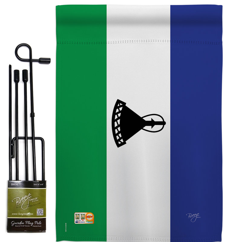 Polyester 18,5 x 13 po à 2 côtés du lesotho ensemble de drapeau