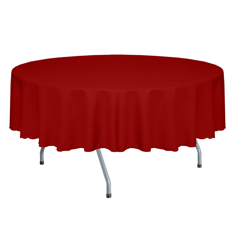 Ultimate Textile Round Tablecloth, 3, 58" Round, Holiday Red