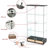 Quick - Assembly Antique Cabinet, 2 Door Glass Display, 4 Shelves, Black And Natural, 13 Colour Led Lighting, , Wine, Kitchen Lights, Modern Small Space , Design, Collectibles-1988119373