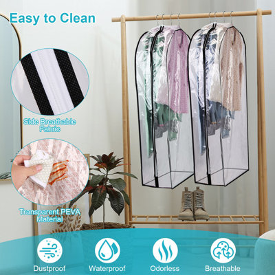 Sacs transparents pour vêtements, housse de rangement pour vêtements imperméables et résistants à la poussière