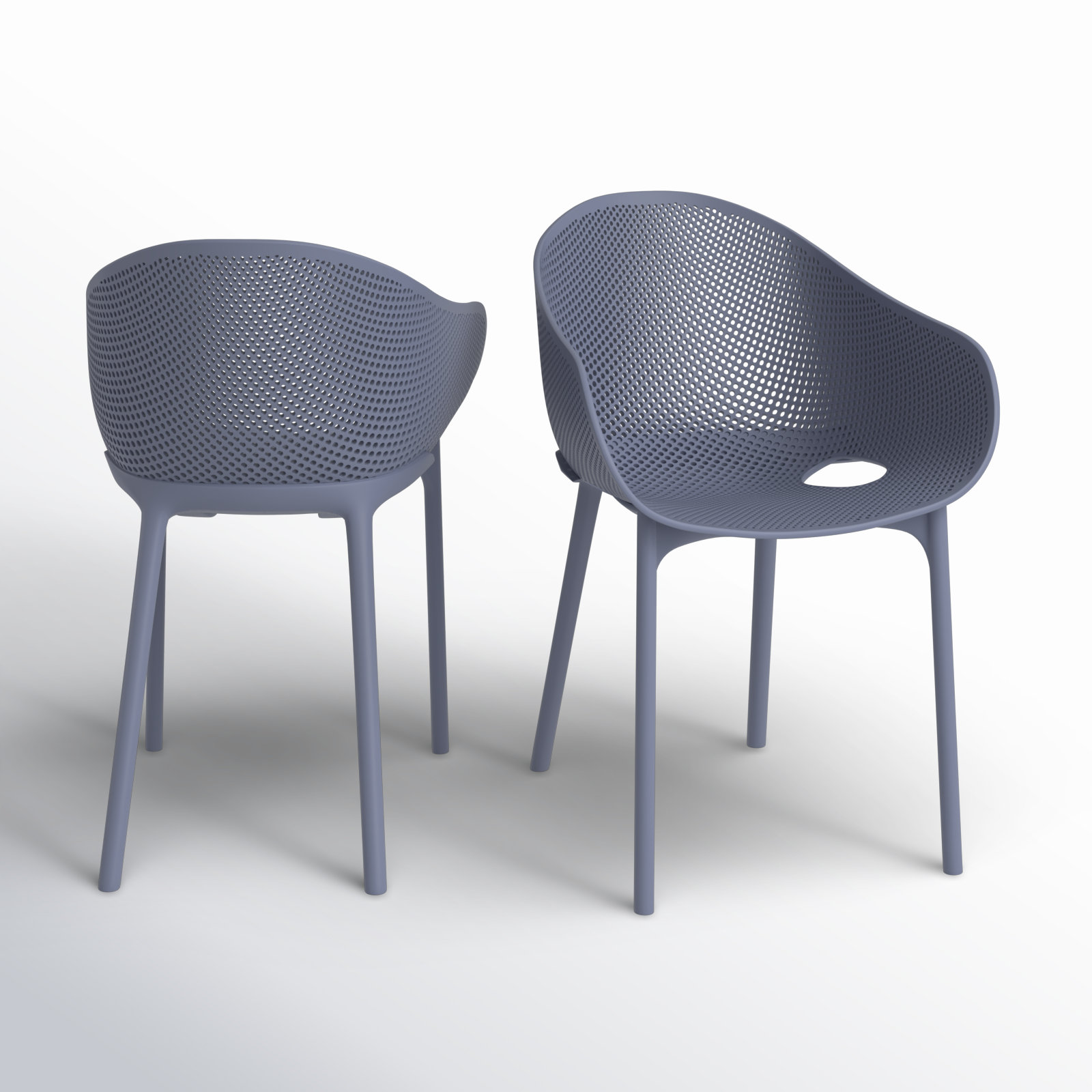 Farrah Stacking Patio Dining Armchair, Dark Gray