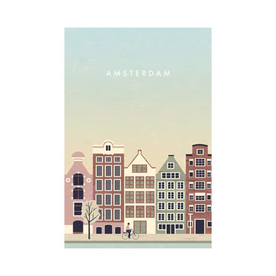 Amsterdam 1 Piece Wrapped Canvas Wall Art