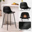 Tabouret de comptoir en PP de 26 po de hauteur avec structure en métal et repose-pieds pour îlot de cuisine, café et bar personnel-324605676