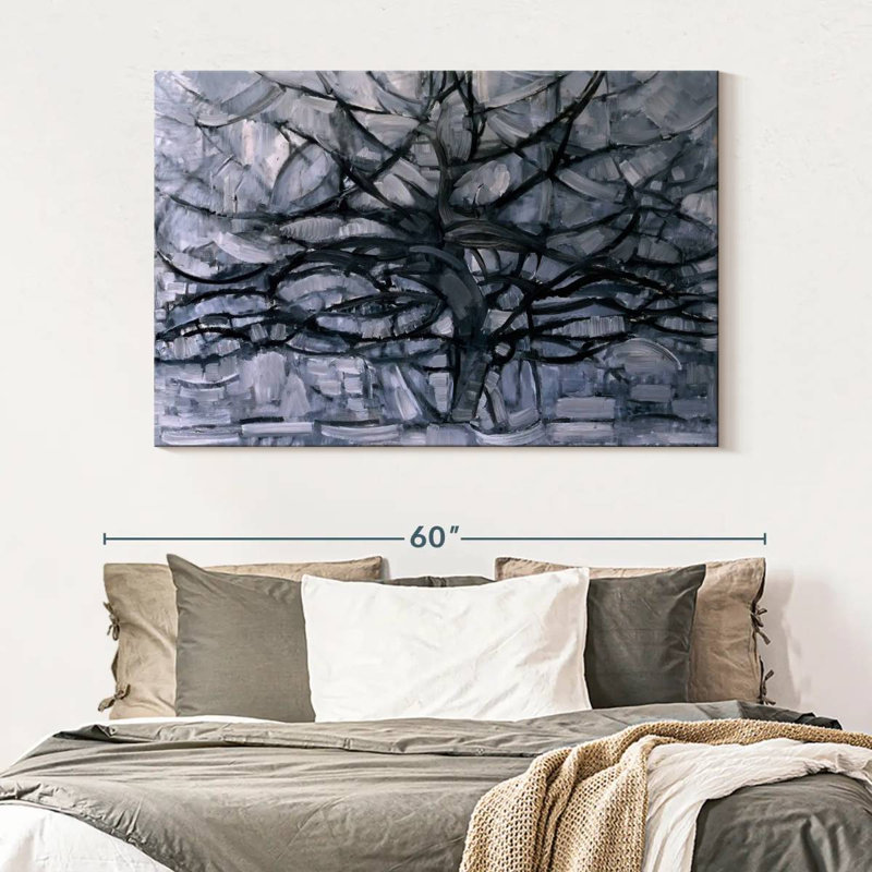 Arbre gris, H 34 po x l 51 po
