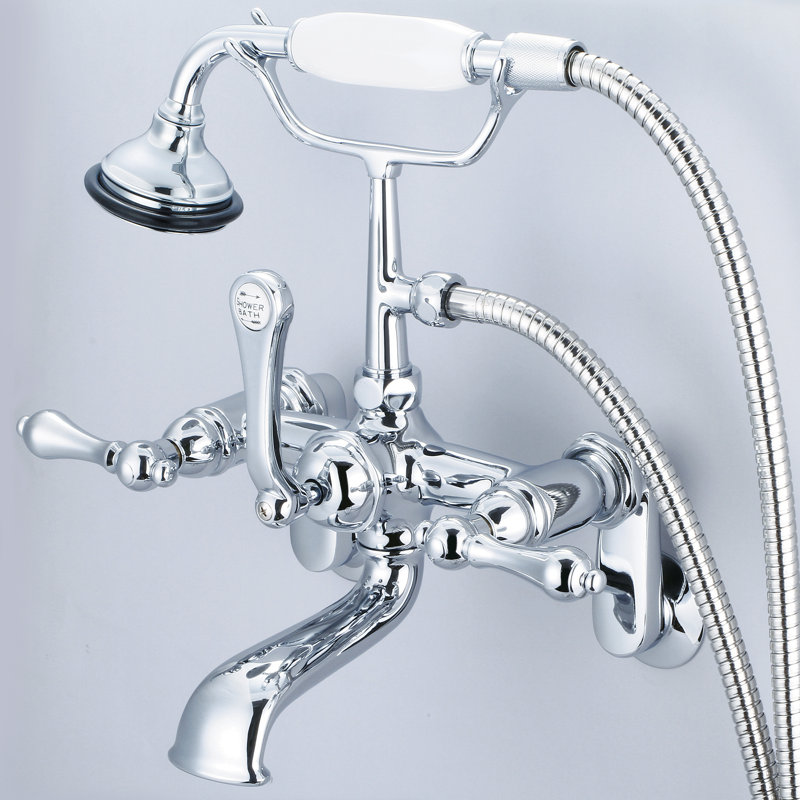 Stonington 3 Handle Clawfoot Tub Faucet, Chrome, Lever Handles